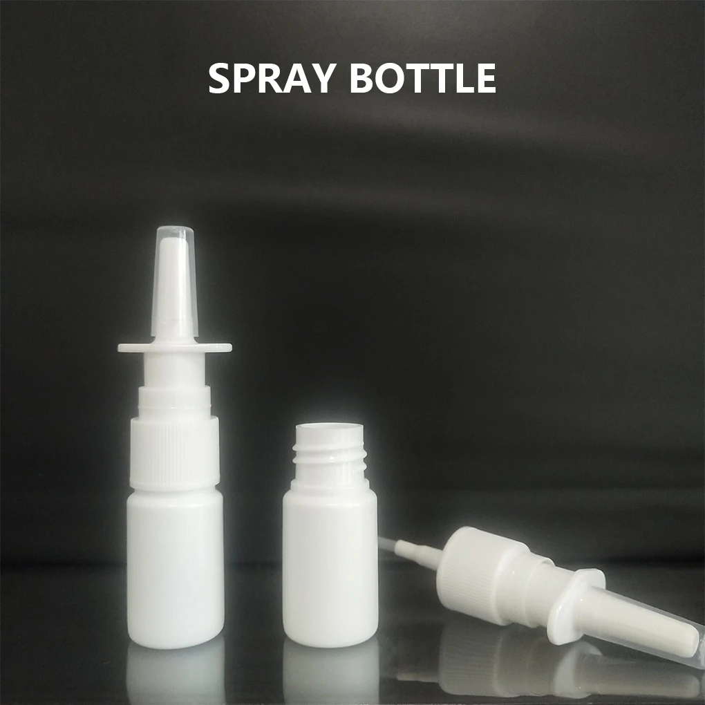 10ML Empty Nasal Spray Bottle Pump Sprayer Mist Bottles Container with Lid Leakproof Spraying Supply Outdoor Office