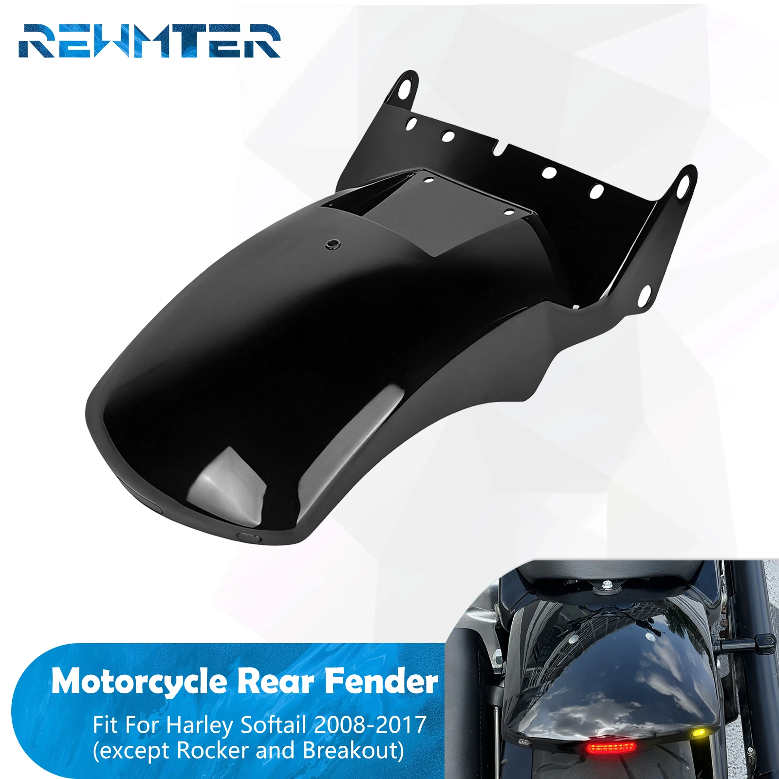 

Motorcycle Fender Splash Guard Rear Mudguard Cover For Harley Softail Standard Fat Boy FLFB Slim FLSL Deluxe Heritage 2008-2017