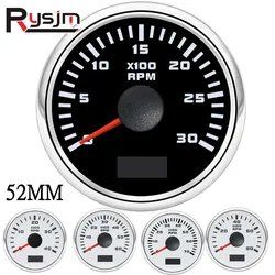 3000/4000/6000/7000/8000 RPM 52mm Boat Tachometer Hourmeter Gauge outboard rpm meter With Red Backlight boat accessories marine