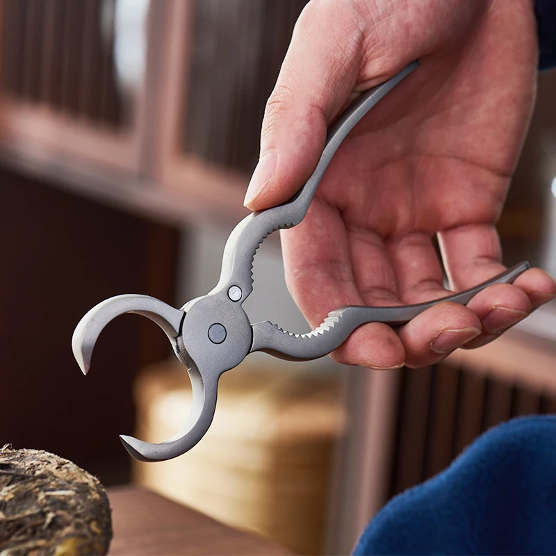 Stainless steel tea pliers tea opener Pu'er tea knife brick cake prying knife set accessories special tool