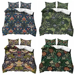 William Morris Vintage Flowers Victorian Vines Leaves Nouveau Art Acanthus Leaf Black Strawberry Thief Duvet Cover By Ho Me Lili