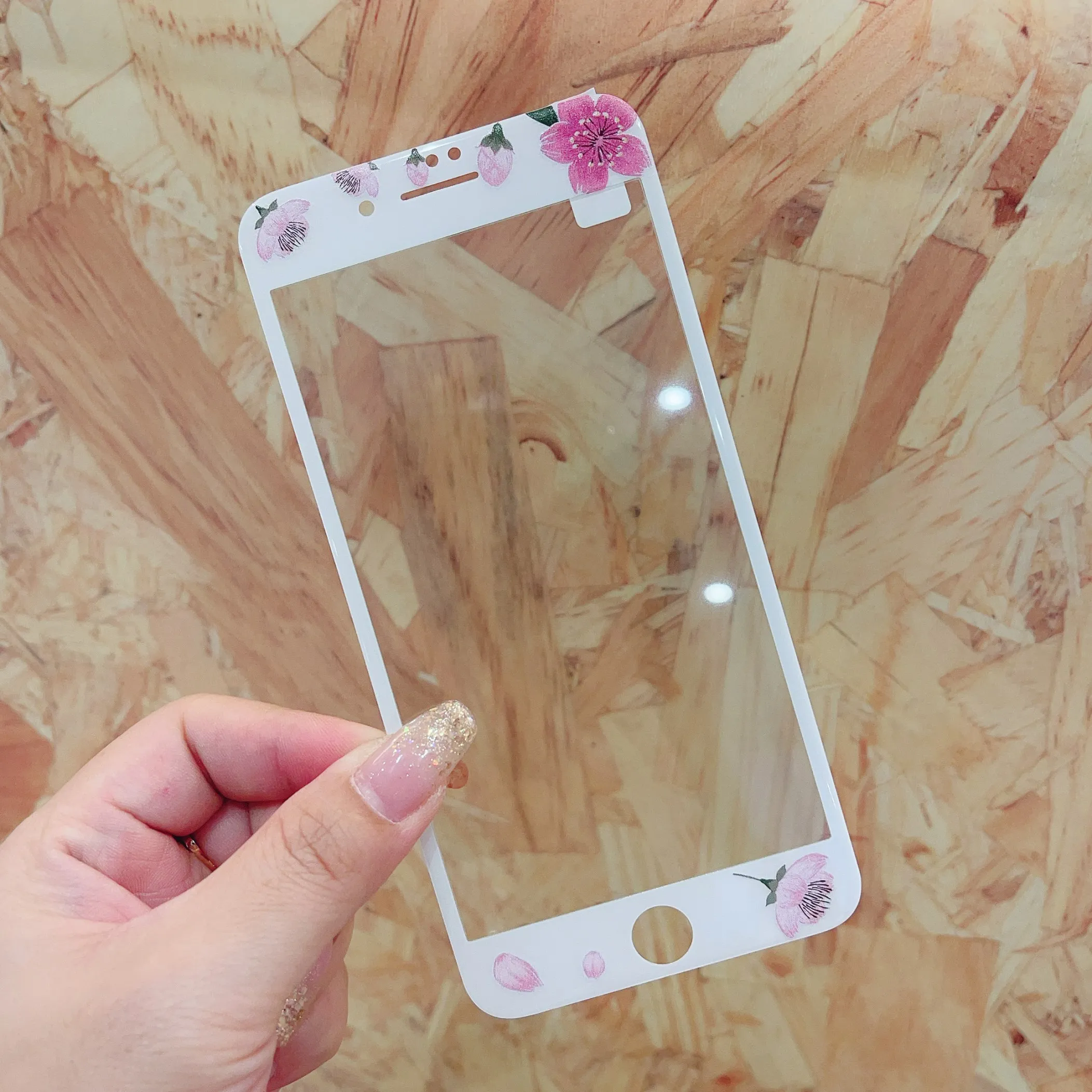 Flowers Fruit for iPhone 7 8 Full Cover Tempered Glass for iPhone 6 6s plus 7plus 8plus HD Screen Protector
