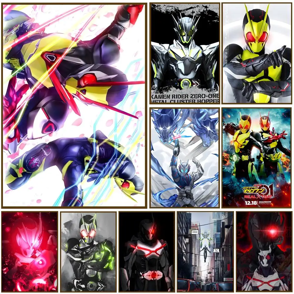 W-Kamen Rider Z-Zero-One Cartoon Poster Self-adhesive Living Room Bedroom Party Bar Decor Moisture-proof Fade-resistant HD