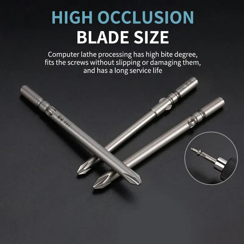 Length 60mm Screwdriver Bit Multiple Sizes S2 Material Electric Screwdriver Bit No Slipping High Hardness Electric Bit