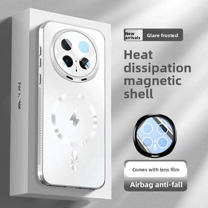 Für Huawei Honor Magie 8 Pro Fall Harte Matte Magnetische drahtlose lade Objektiv Schutzhülle Zurück Abdeckung Für magie 8 7 Pro Telefon Shell