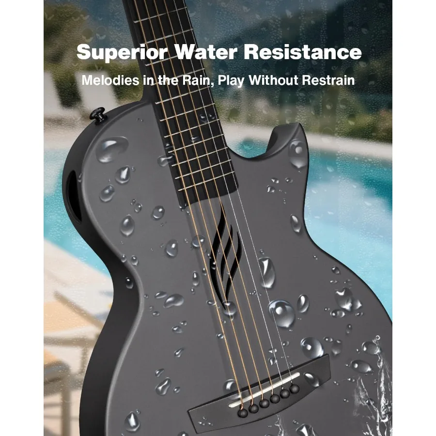 جيتار صوتي للسفر من ألياف الكربون من Enya Nova Go مقاس 1/2 جيتار خفيف الوزن مقاوم للرطوبة للبالغين والمبتدئين محمول D #5