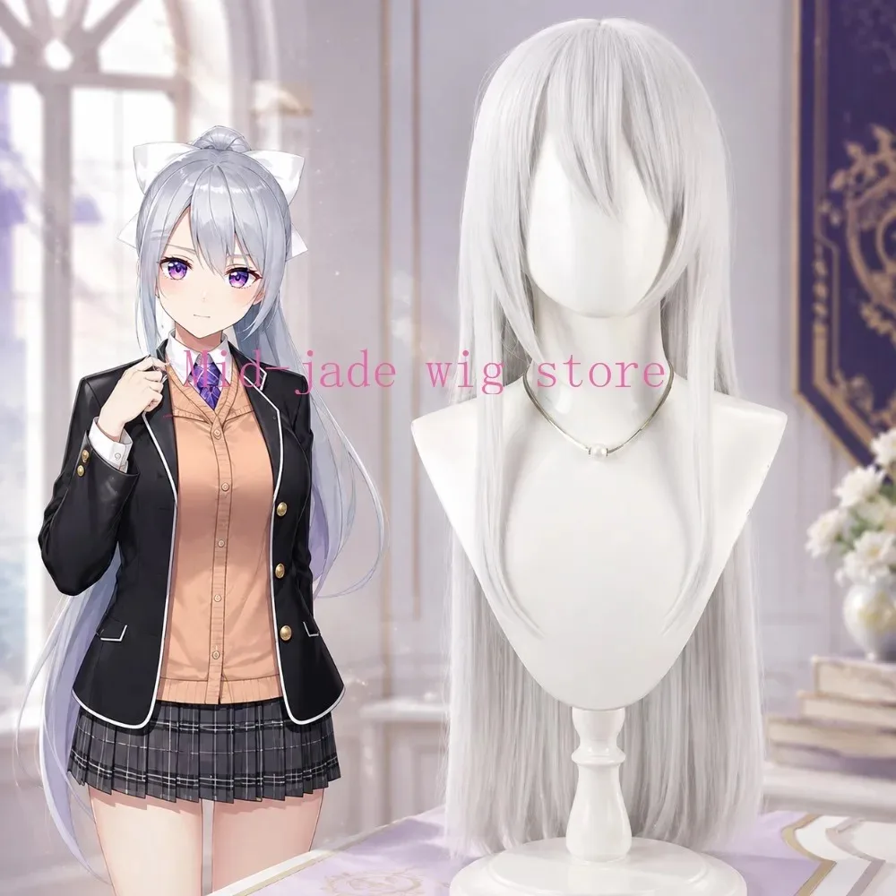 Higuchi Kaede Cosplay Wig Silver Hair Style Character Accessory Virtual Creator Event Photography