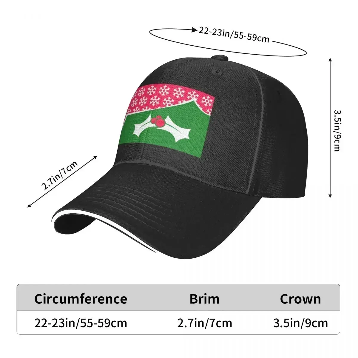 Unisex Baseball Hats Winter Spiced Cranberry Flag Outdoor Sports Baseball Caps Hip Hop Cap Hats Customizable Polychromatic