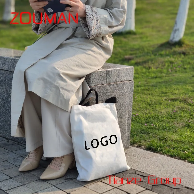 Custom , Promotional Personalized Blank Plain Cotton Canvas Bags Reusable Shopping Cotton Tote Bags With Custom Printed Logo