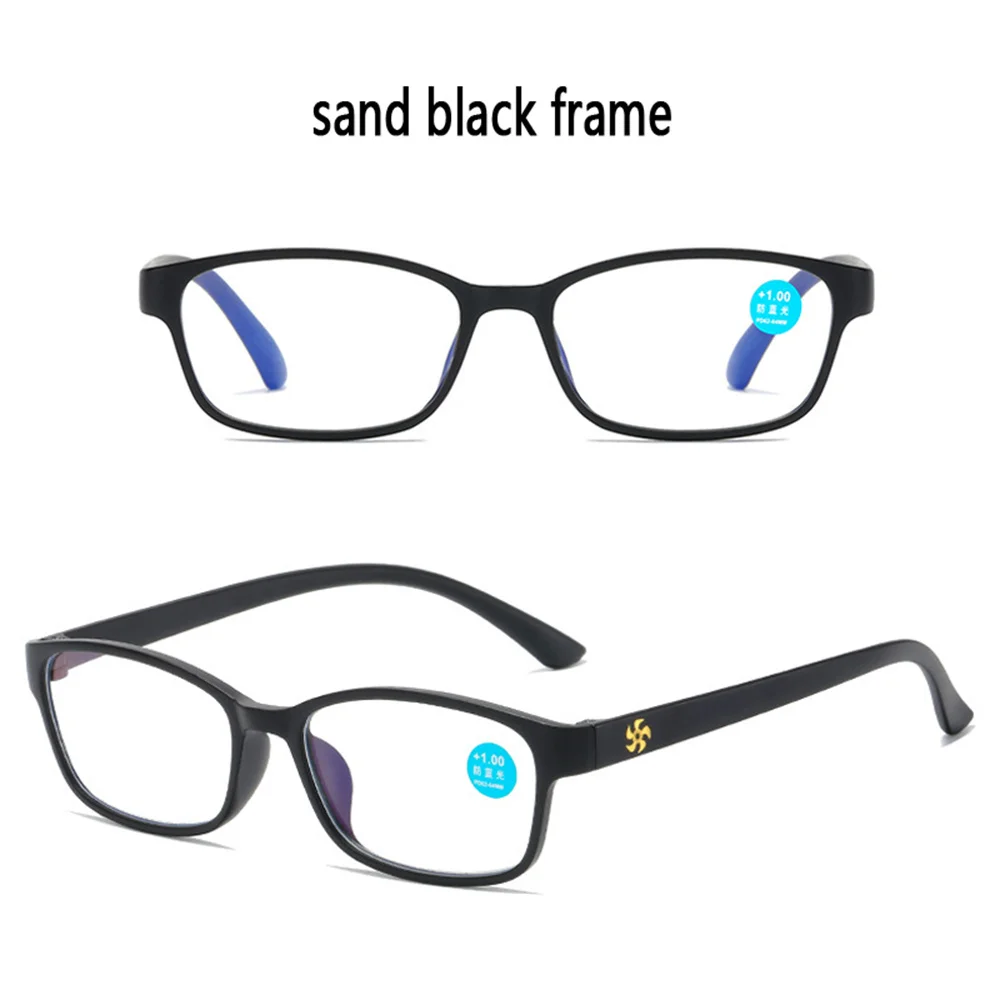 Elbru Diopters+1+1.5+2+2+5+3+3.5+4 Anti Blue Rays Reading Glasss Women Men Sqaure Business Presbyopic Optical Eyeglasses Frame