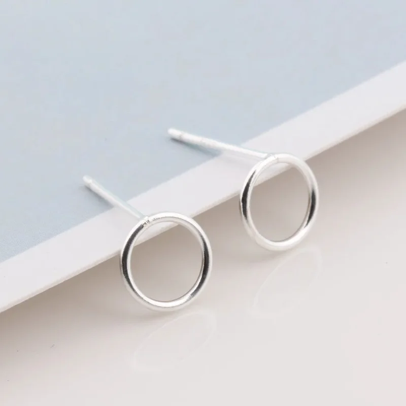 BF CLUB 925 Sterling Silver Circle Earrings For Women Trendy Earring Jewelry Prevent Allergy Party Accessories Gift