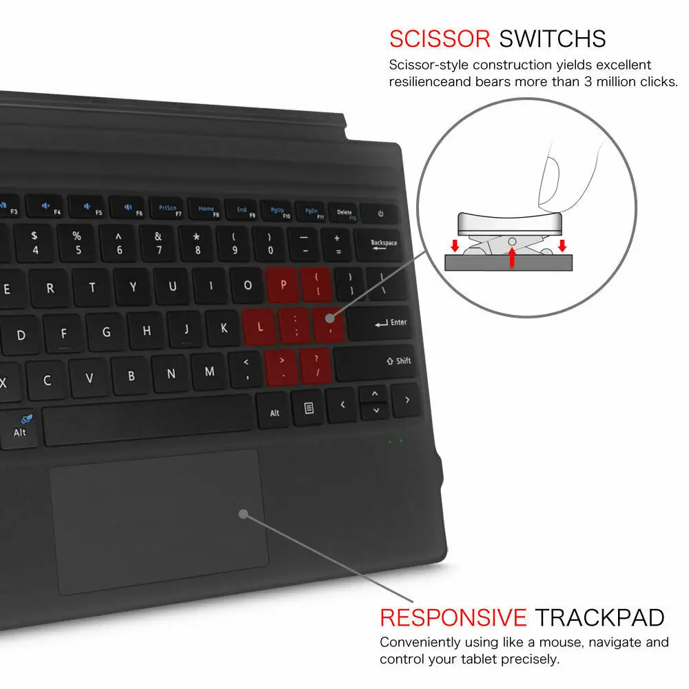 Wireless Keyboard Magnetic Type Cover Trackpad for Microsoft Surface Pro 7/6/5/4