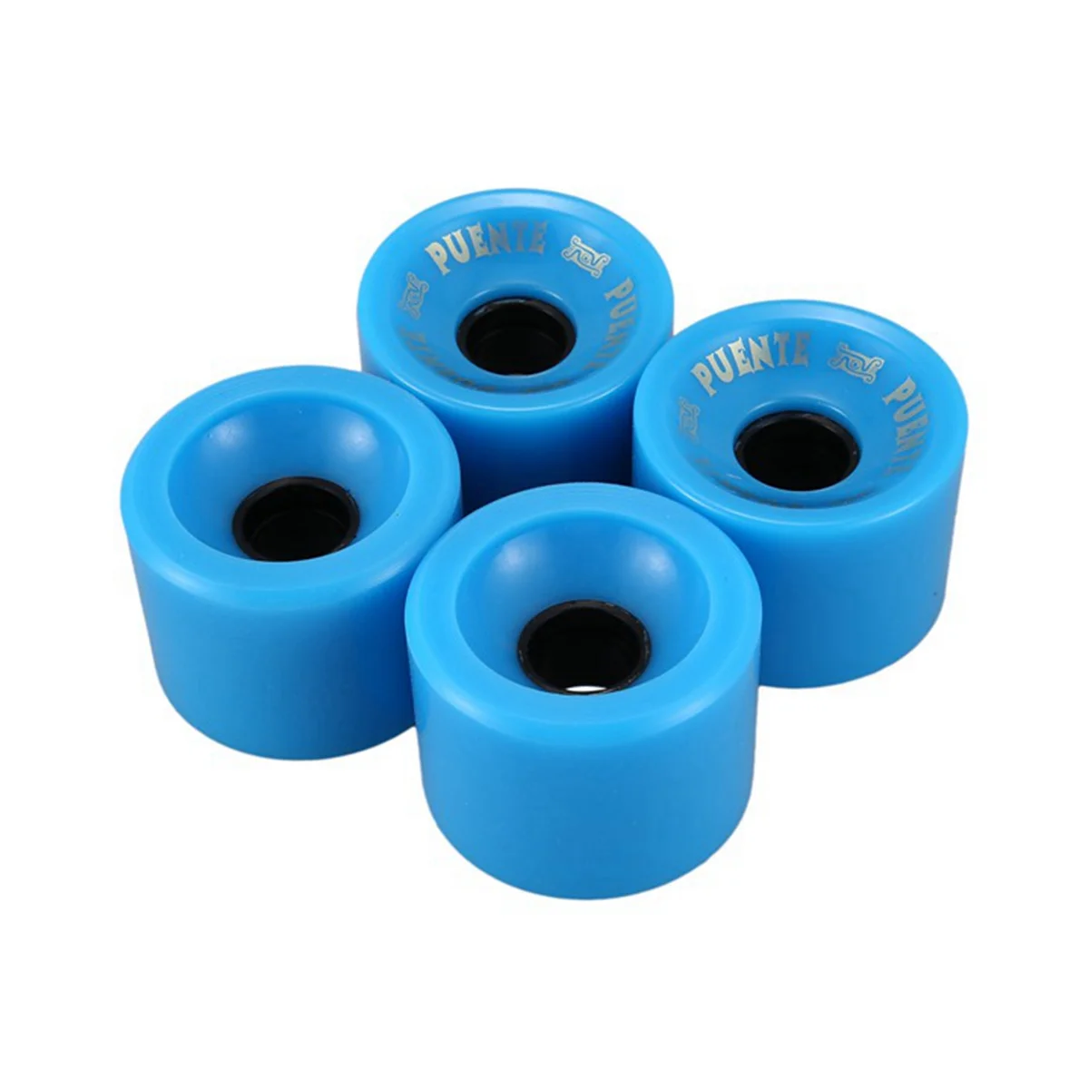 

PUENTE 4Pcs Cruiser Skateboard Wheels PU Wheels Long Board Cruiser Wheels with ABCE-9 Bearings,Blue