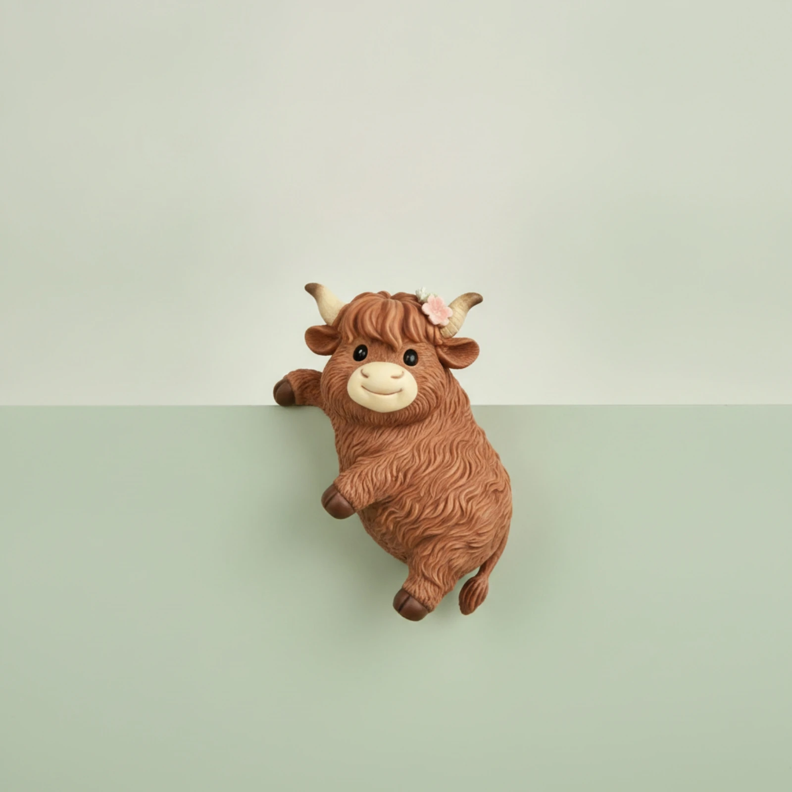 Highland Cow Pot Hanger Resin Cow Planter Ornament Plant Pot Hanger Textured Plant Decoration Charming for Gardeners