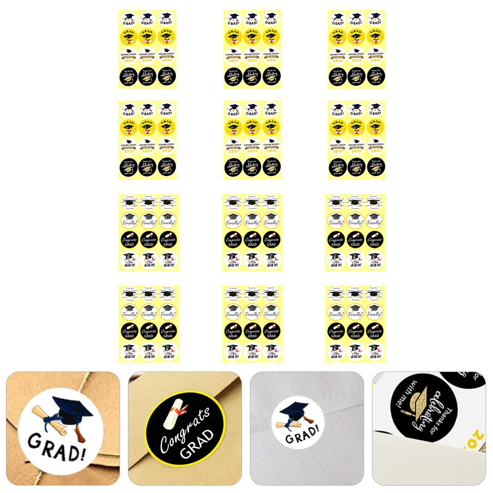 Graduation Sticker Gift Bag Party Favor Stickers Decorations Season Notebook Graduation Decor Cards