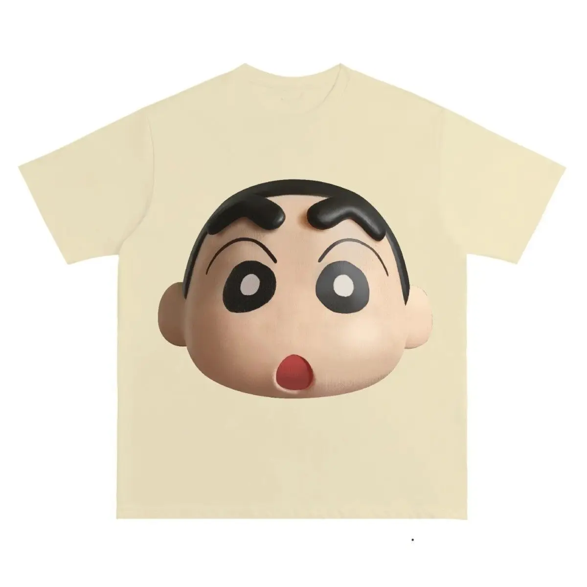 T-shirt Kawaii a maniche corte bianca piccola stampa piatta cartone animato giapponese in puro cotone per uomo e donna coppia sciolta Y2k Streetwear