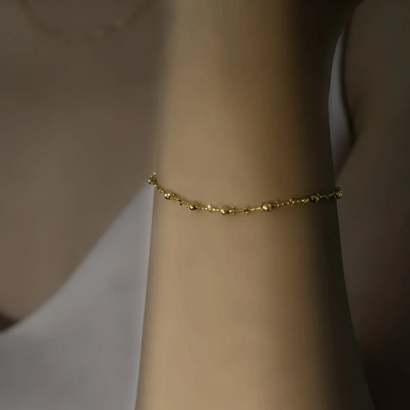 NYMPH Pure 18K Yellow Gold BraceletFine Jewelry au750 Fairy ashorWedding Party Anniversary Gift s1022