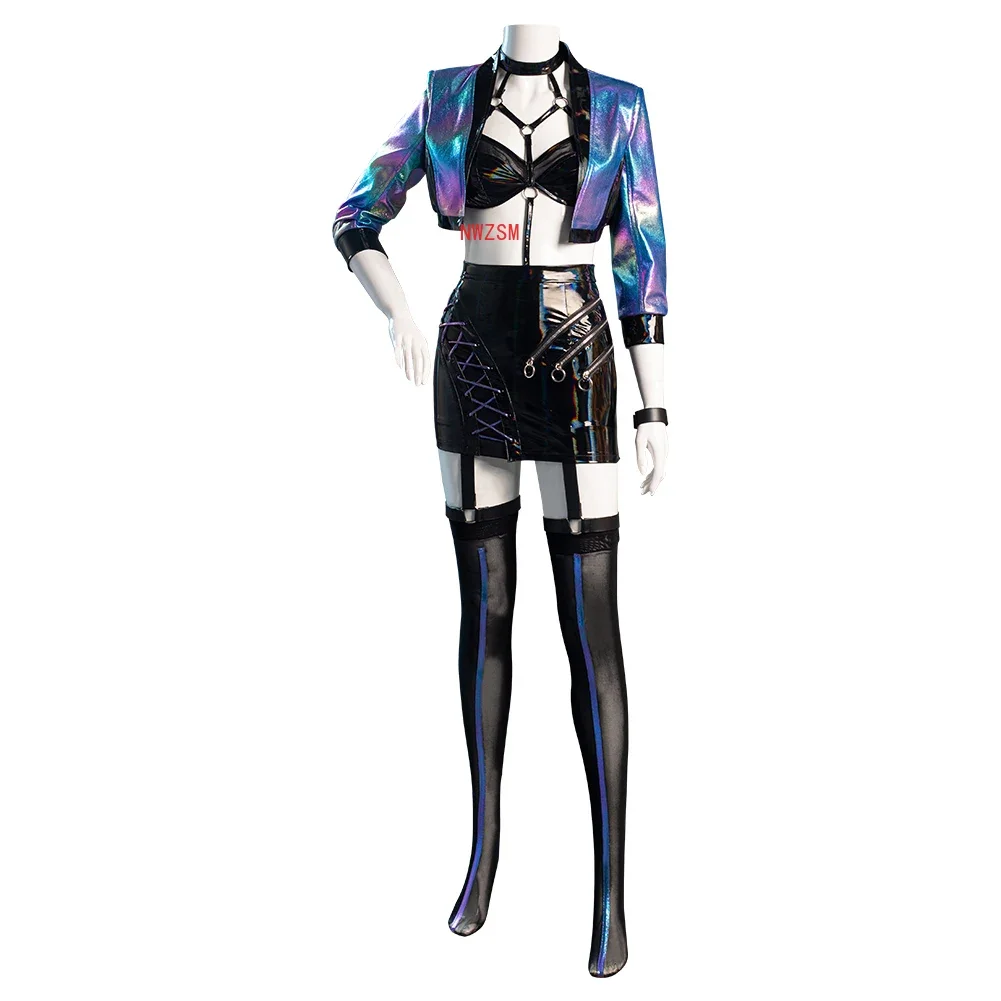 CosplayGame  Cosplay KDA Evelynn Costume KDA All Out Evelynn Cosplay Costume Tube Coat Skirt Costume Halloween Carnival Set