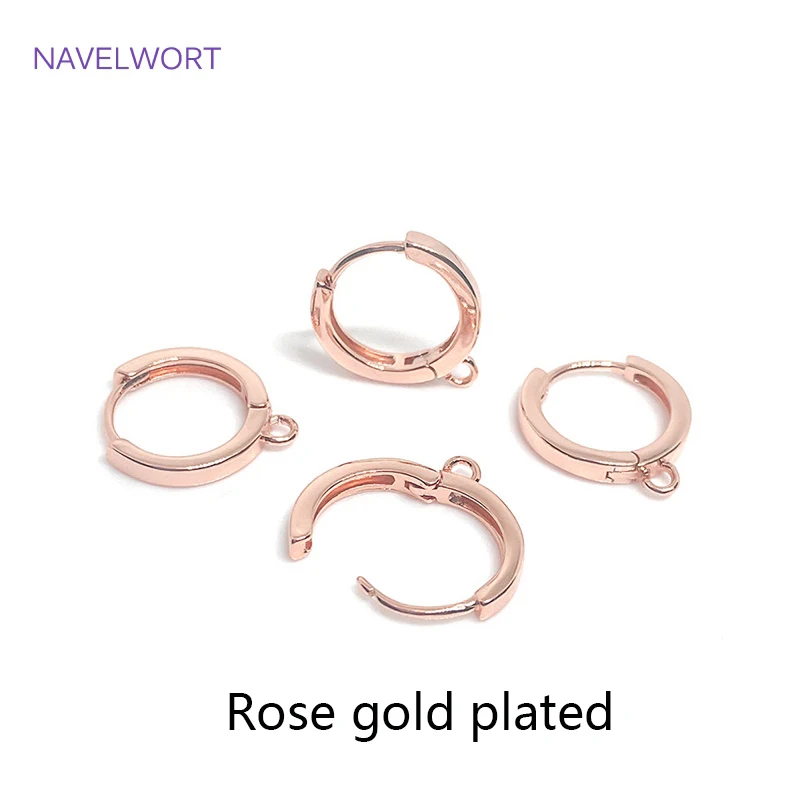14K vergulde messing oorbellen haken ronde hoepel oorbellen, oorbel armaturen, bevestigingsmiddelen voor oorbellen, DIY oorbel maken accessoires