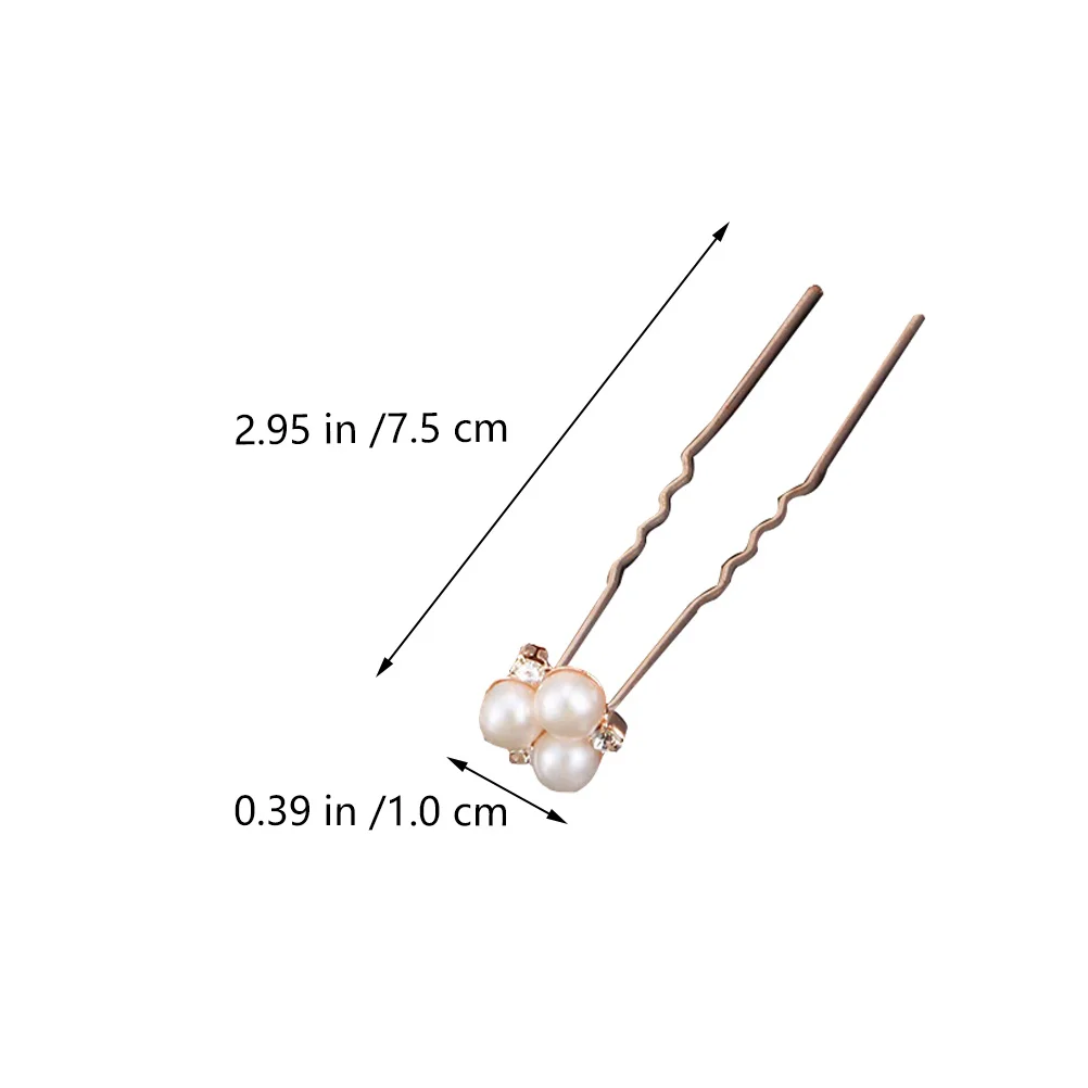 

18pcs Wedding Pearl Hair Pins Brides Rhinestone Bridal Accessories U Shape Hairpin Women'S Lightweight Alloy For Daily Wear
