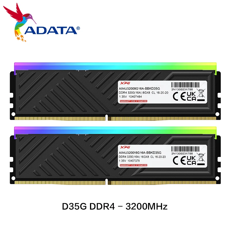 Imagem -03 - Adata-xpg Módulo de Memória Desktop Ddr4 8gb 16gb 3200mhz 3600mhz 288 Pinos Sdram Ddr4 Suporte Intel e Amd