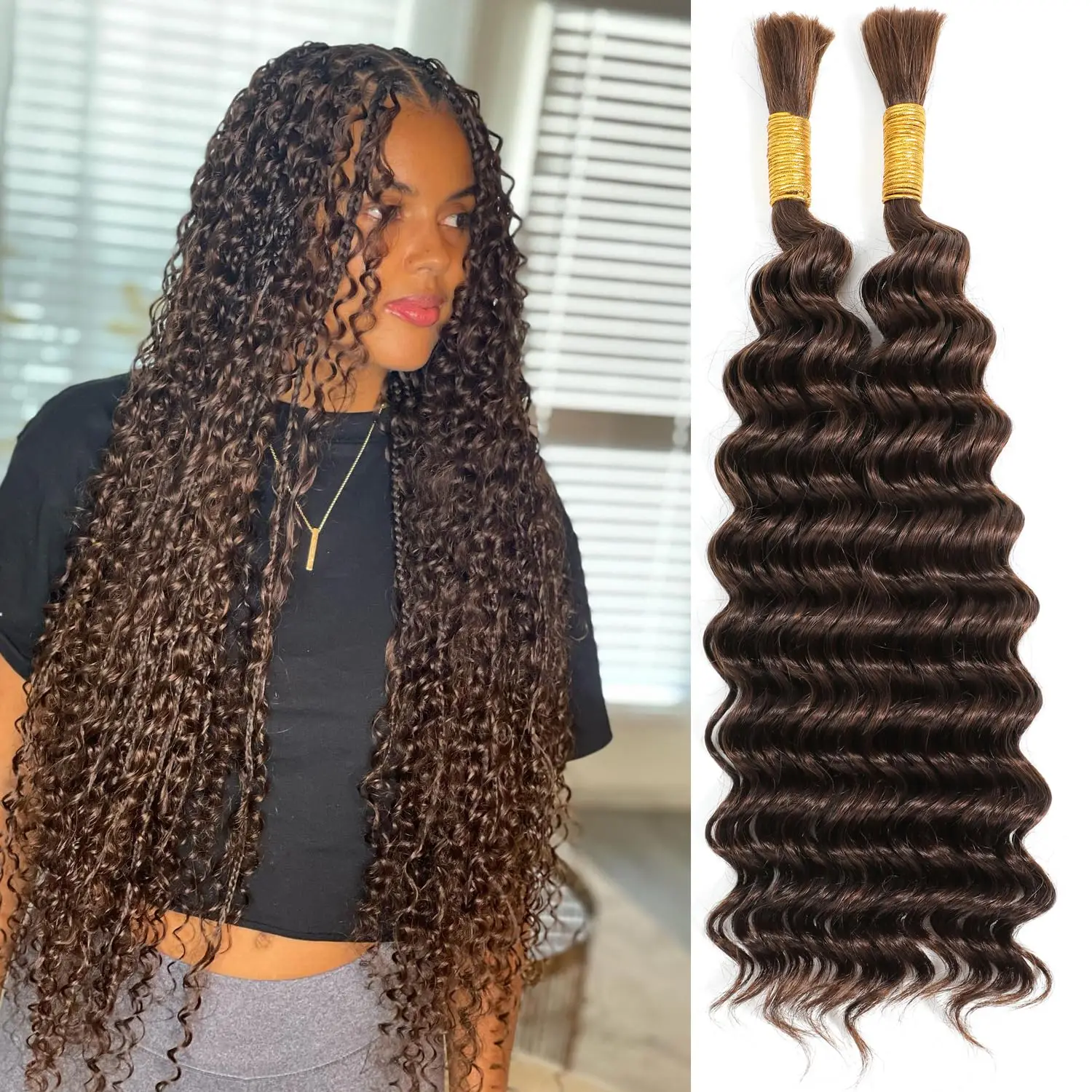 

Deep Wave Bulk Human Hair For Braiding 100% Unprocessed Brazilian Virgin Human Hair Bulk Human Braiding Hair For Micro Braids