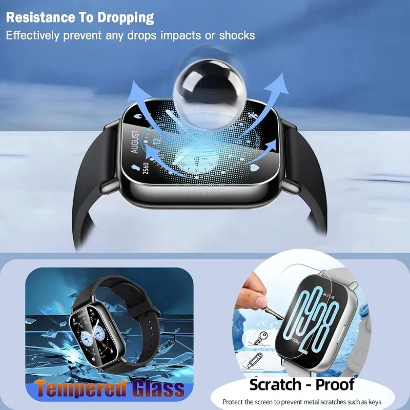 Protector de pantalla de vidrio para Redmi Watch 5 Lite/5 Active/4 antiarañazos vidrio templado para Redmi Wath 5 Active 5 Lite 4 accesorios