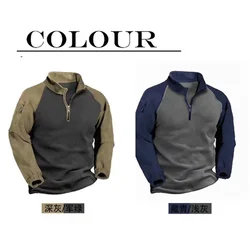 Men's Tactical Outdoor Polar Wool Jacket Hunting Suit Warm Zipper Decorative Pullover Men's Windproof Coat Warm Hiking Sweater