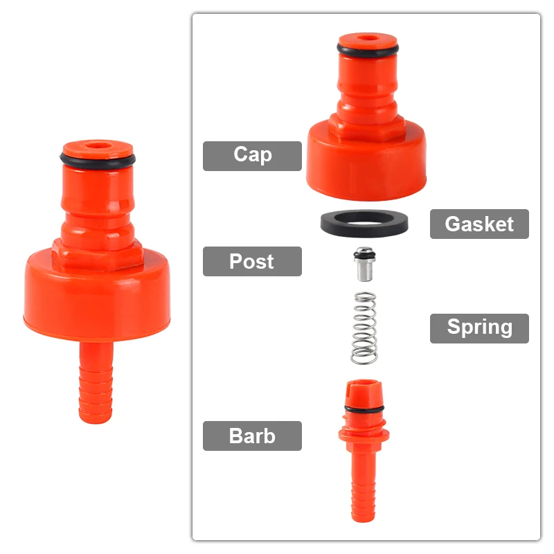 Ball Lock Plastic Carbonation Cap Connector For PET Bottle Gas/Liquid Dispenser Line Cleaning Cap Soda Water Beer Carbonated