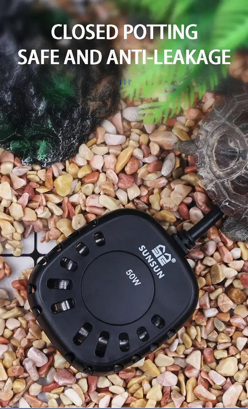 Mini Aquarium Heater Fish Tank Heater Thermostat Temperature Adjustable 25w 50w 100w Turtle Heater Safe Tank Heater 