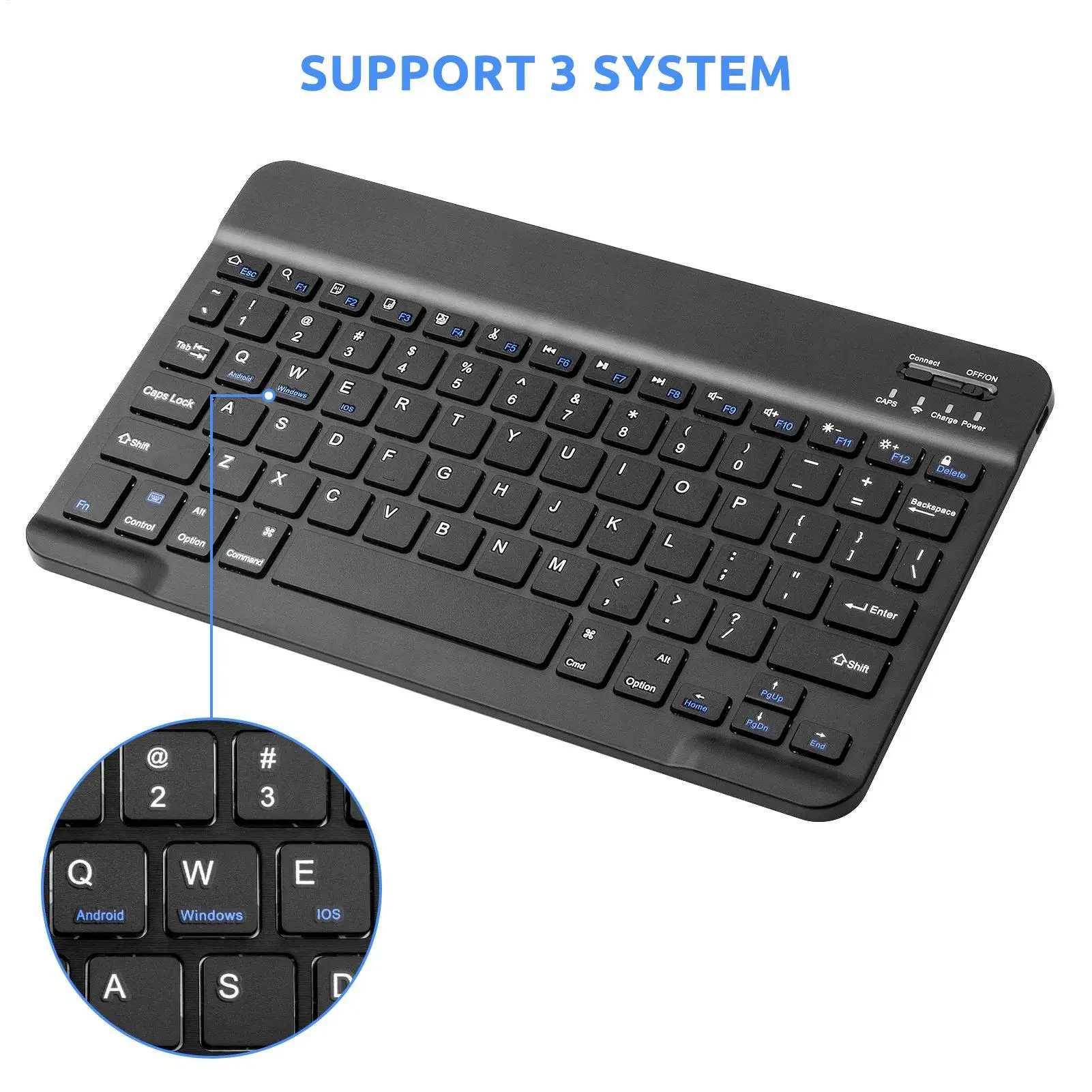 Mini English Blue Tooth Keyboard Portable Lightweight Wireless Keyboard Rechargeable Keyboard For Mobile Phones Laptop Tablet