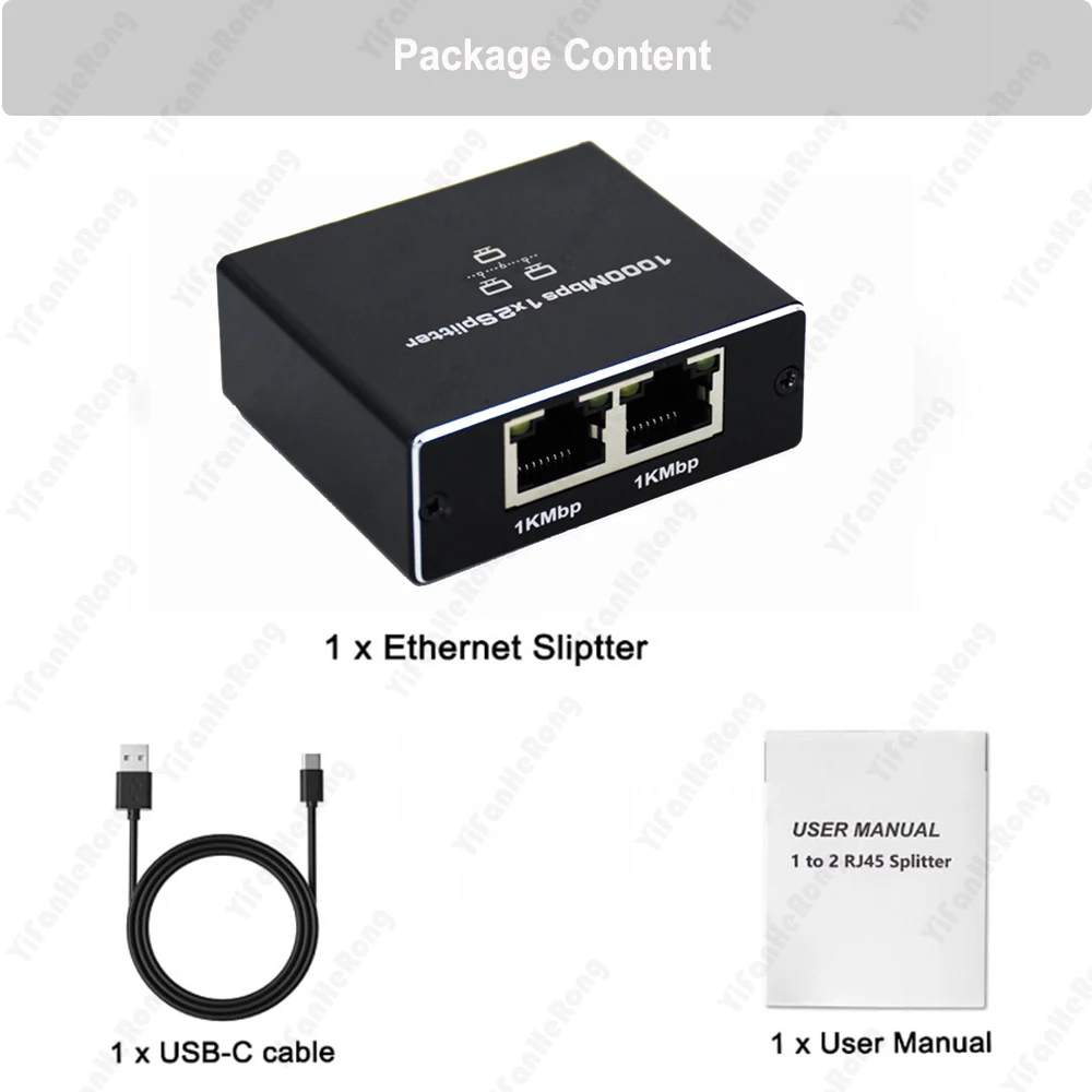 RJ45 Splitter 1In 2Out 1000mbps 2 Port 1GB Connector Adapter 1 to 2 Ways Lan Ethernet 1x2 Gigabit Coupler Connect Network Switch