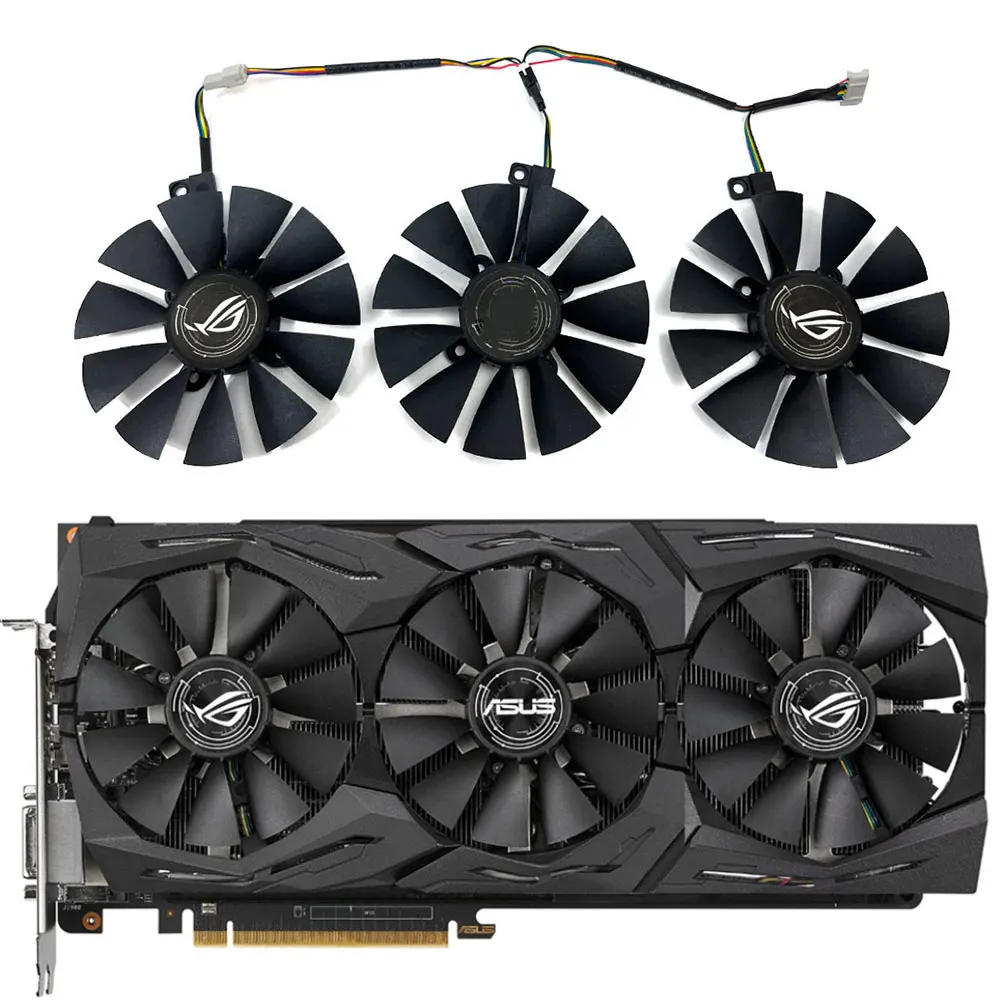 1SET 6PIN ROG-STRIX-RX580-O8G-GAMING GPU Fan，For ASUS ROG-STRIX-RX 590、RX 580、RX 480、RX VEGA64、RX VEGA56 Video card cooling fan