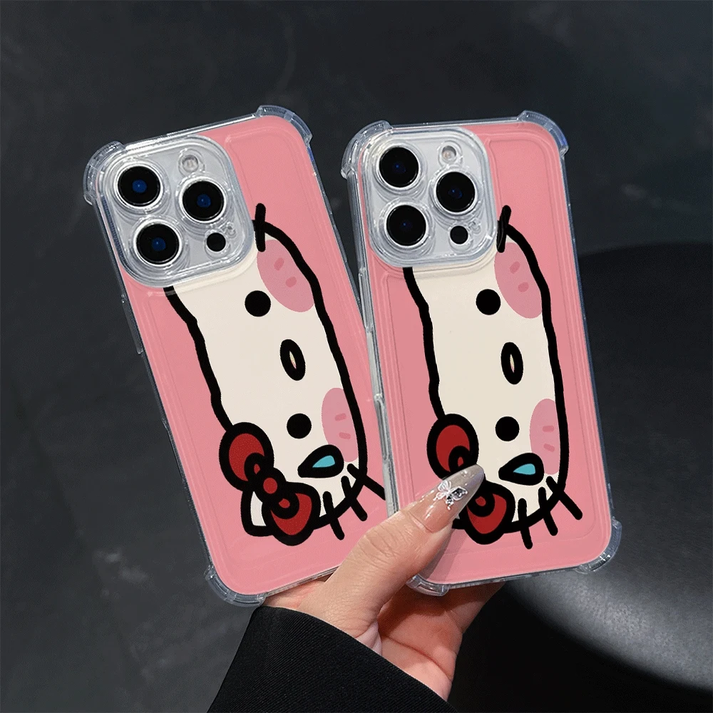 Custodia per telefono trasparente Hellokitty per IPhone 13 IPhone 16/15/14/13/12/11/x/xs/xs Max Custodie per cellulari per ragazze Hello Kitty 2025 Nuovo