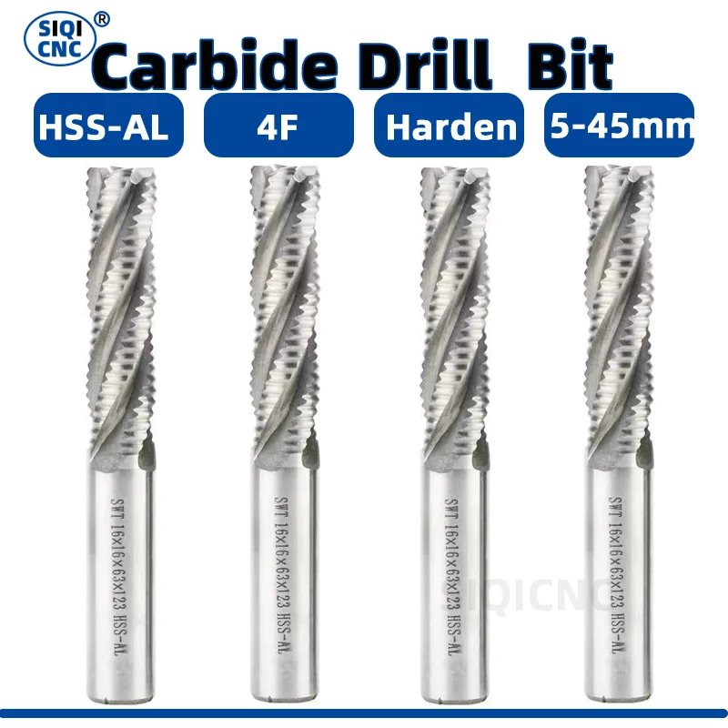 Rough End Mill HSS Cutters Carbide Milling Cutter  Router Bits End Mill  4 Flute 5mm to 45mm Saw Blade Metal Machining Inch