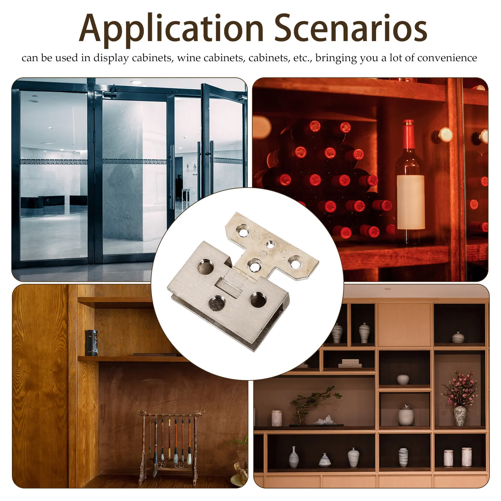 

2 шт. безрамные петли для стеклянных дверей, прочные, из цинкового сплава, с гладкой поверхностью, для замены петель книжных шкафов и винных витрин