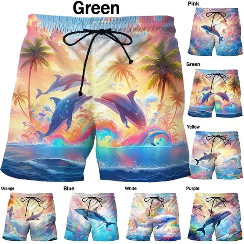 

3d Printing Dolphin Graphic Beach Shorts For Men Women Casual Summer Quick Dry Surf Board Shorts Mens Swim Trunks Beachwear