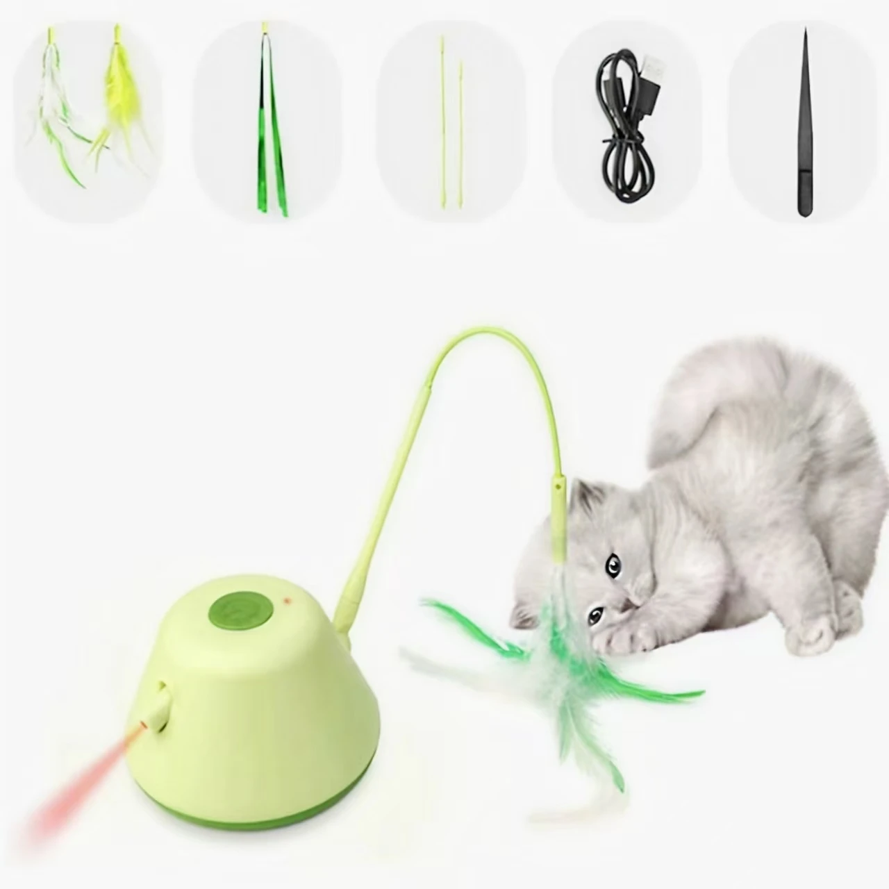

Новая светодиодная электрическая игрушка для кошек, умная USB-зарядка, тизер для перьев, принадлежности для кошек и домашних животных