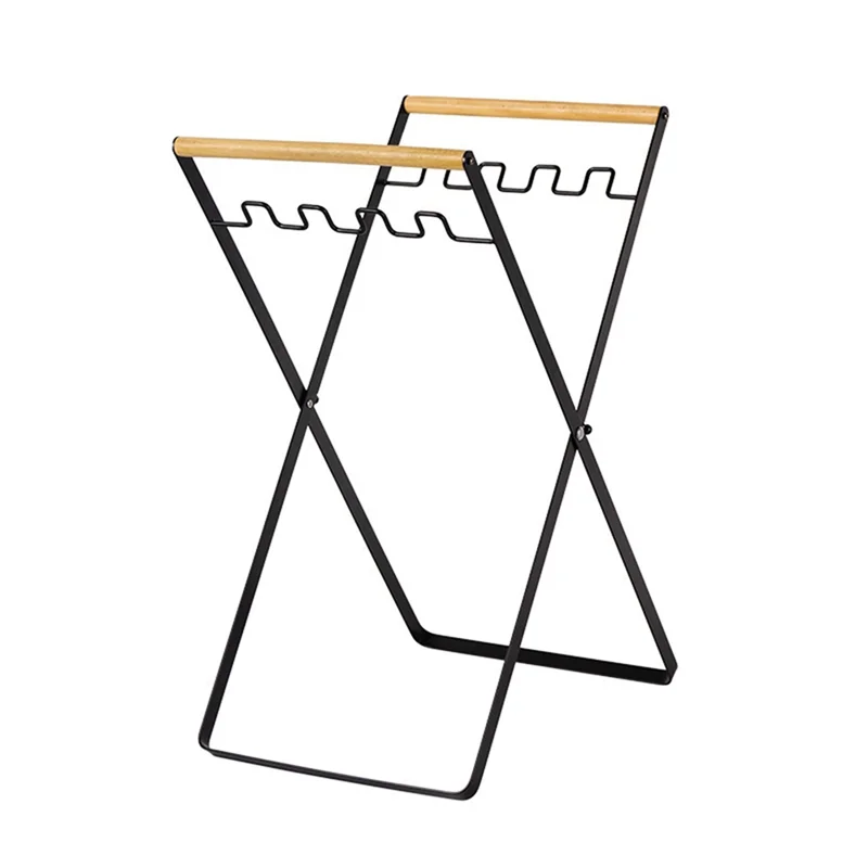 SANQ كيس قمامة حامل مع مقبض الخشب المحمولة المطبخ القمامة فرز الرف إعادة تدوير منفصلة سلة المهملات للتخييم