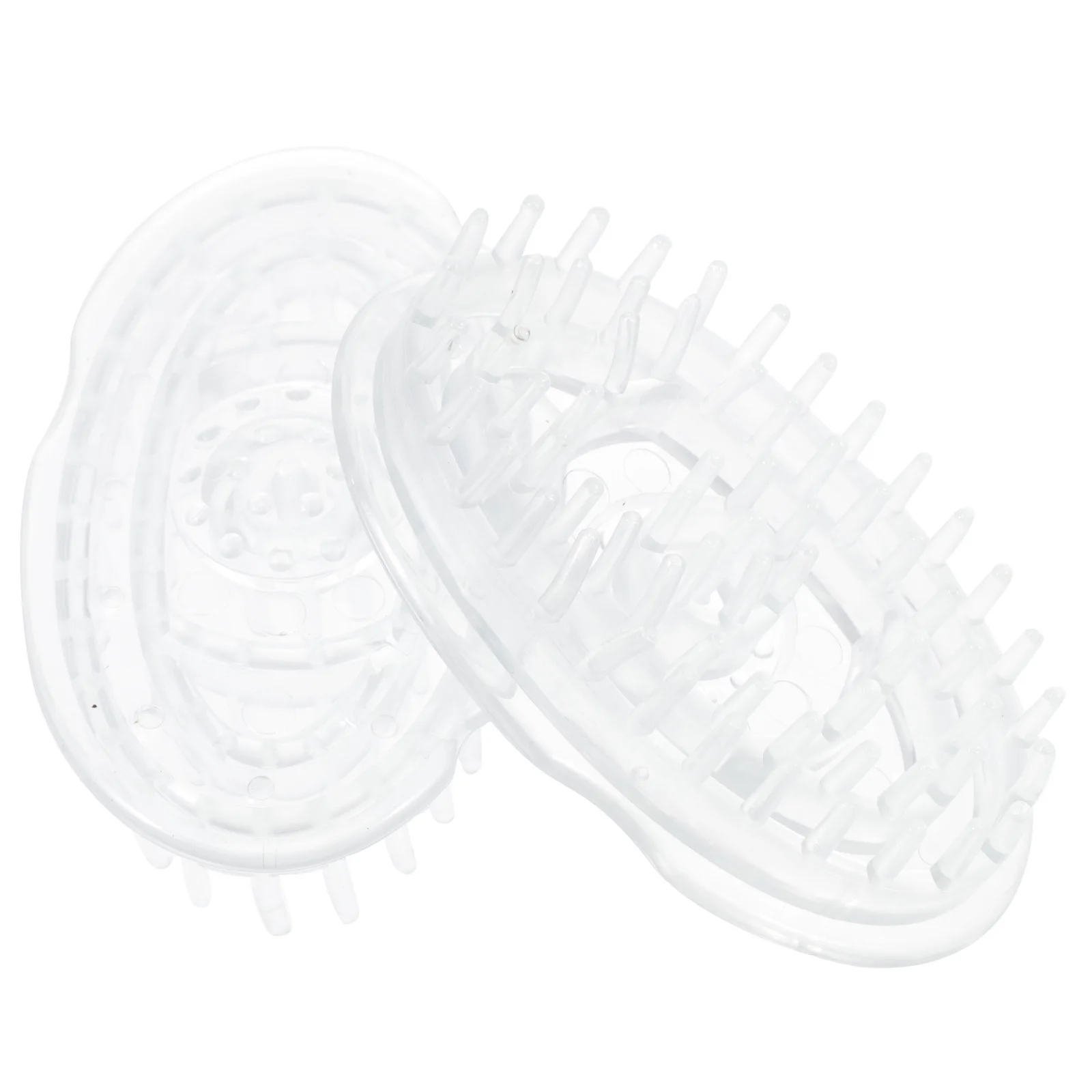 

2 шт., прозрачная щетка для мытья волос из ТПУ, отшелушивание кожи головы, стимуляция кровотока, портативный инструмент для массажа головы для купания