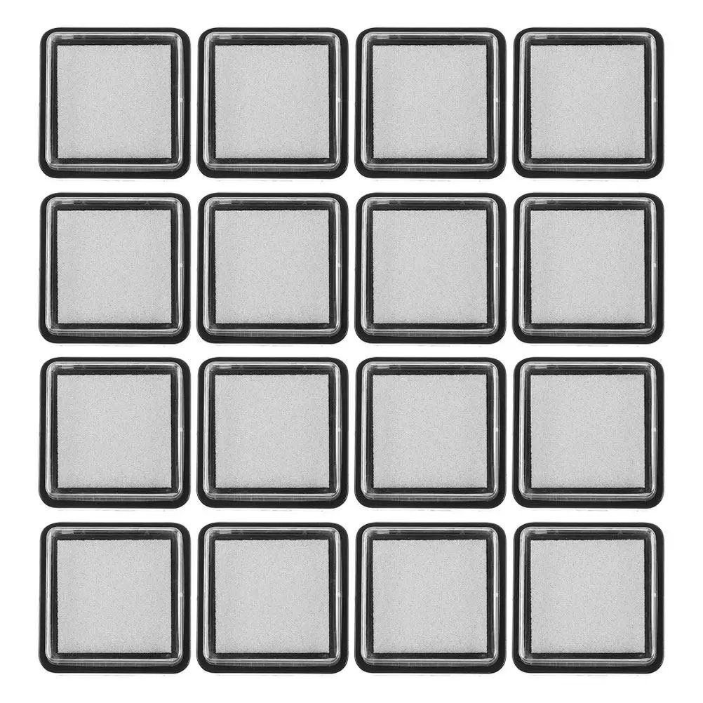 16Pcs Blank Refillable Ink Pad Portable Size for DIY Crafting Stamping Scrapbooking Office Use No Color Ink Stamp Refill