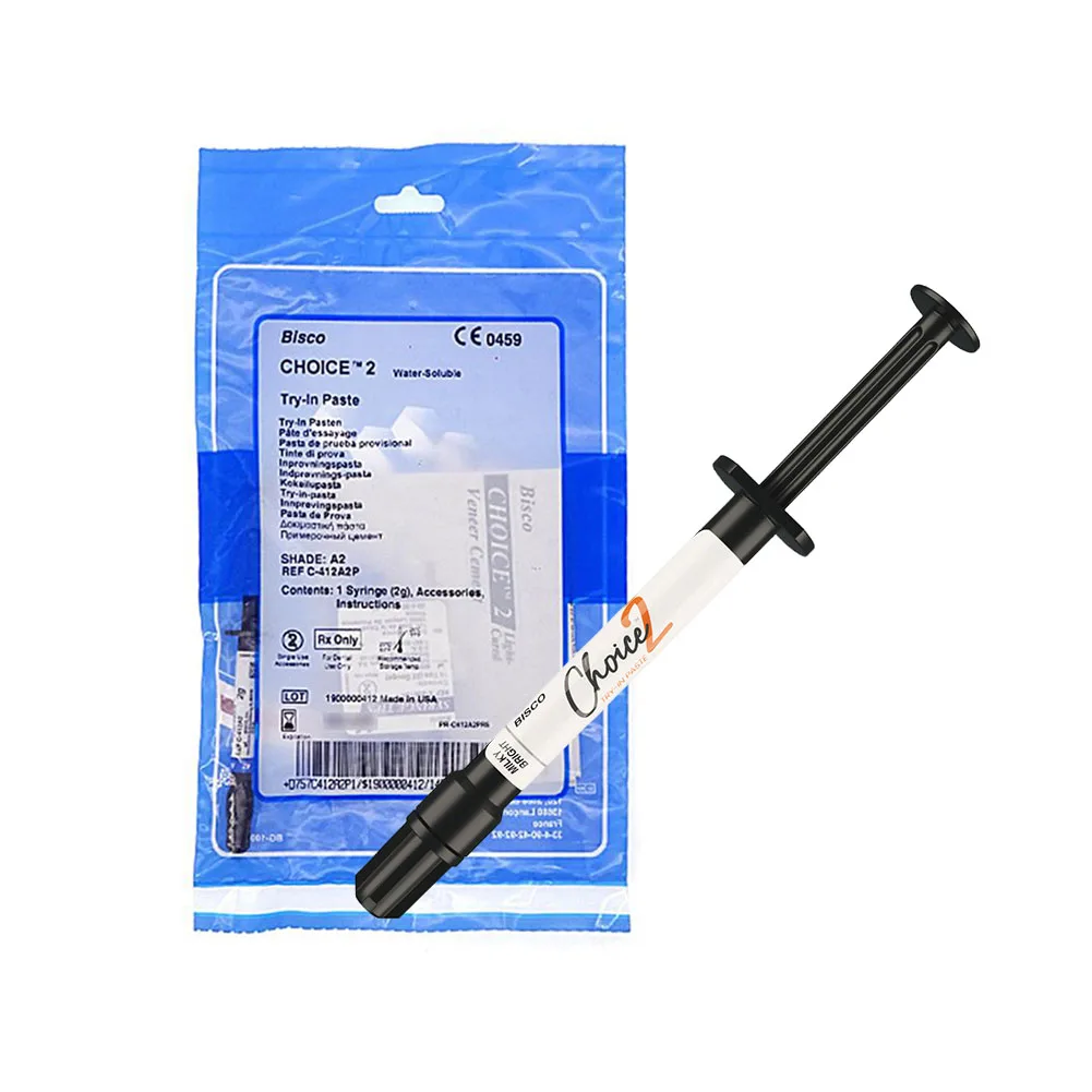 Original BISCO Choice 2 Try In Paste Water Soluble Trial Paste Dental Restoration Composite Ceramic Veneer Shade Matching Paste