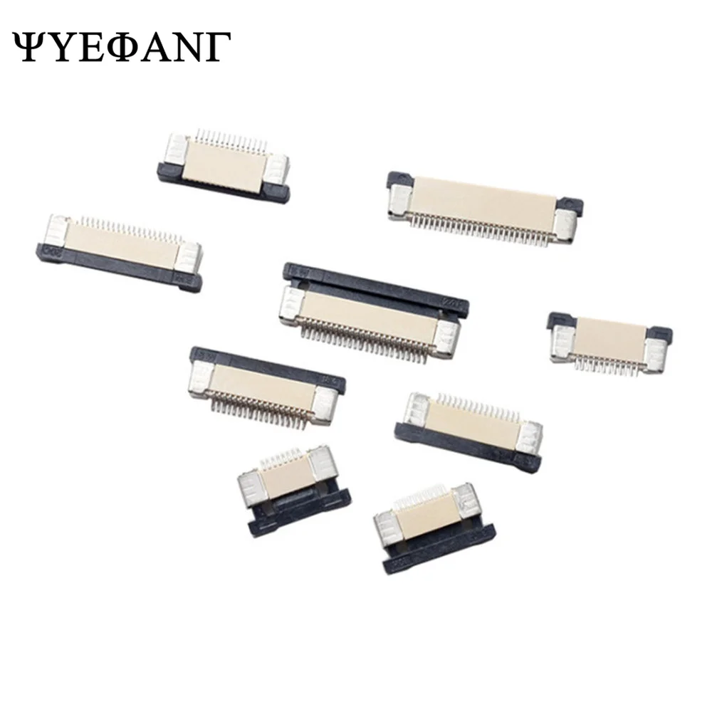 

5Pcs FPC Connector socket FFC 0.5MM Clamshell Bottom Contact Type 6 8 10 12 14 16 18 20 22 24 26 30 32pin 40pin 50pin