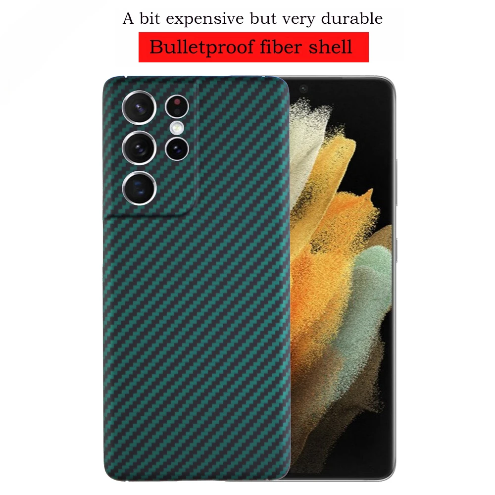

Новый настоящий углеродный телефон из арамидного волокна для Samsung Galaxy S21 Ultra S21Ultra Защита объектива для S21 Plus чехол