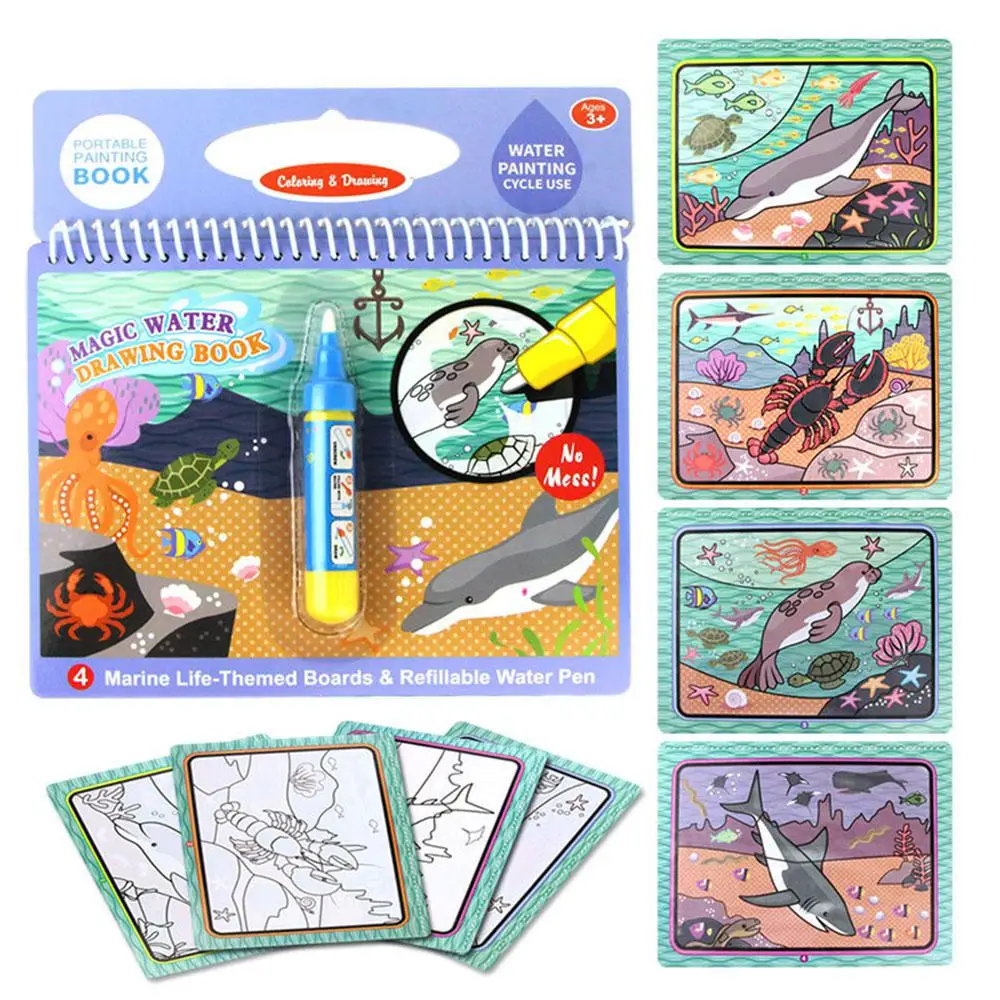 Coolplay-Water Drawing Book for Kids, Coloring Book, Painting Board, Doodle Book, Brinquedos Educativos, Xmas Gifts