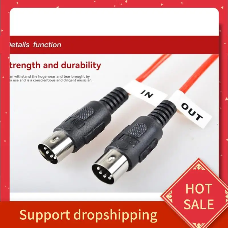 

B44C MIDI Extension Cable 5Pin Male To Male MIDI Cable For Electric Piano Guitar Instrument PC Cable 4.5M