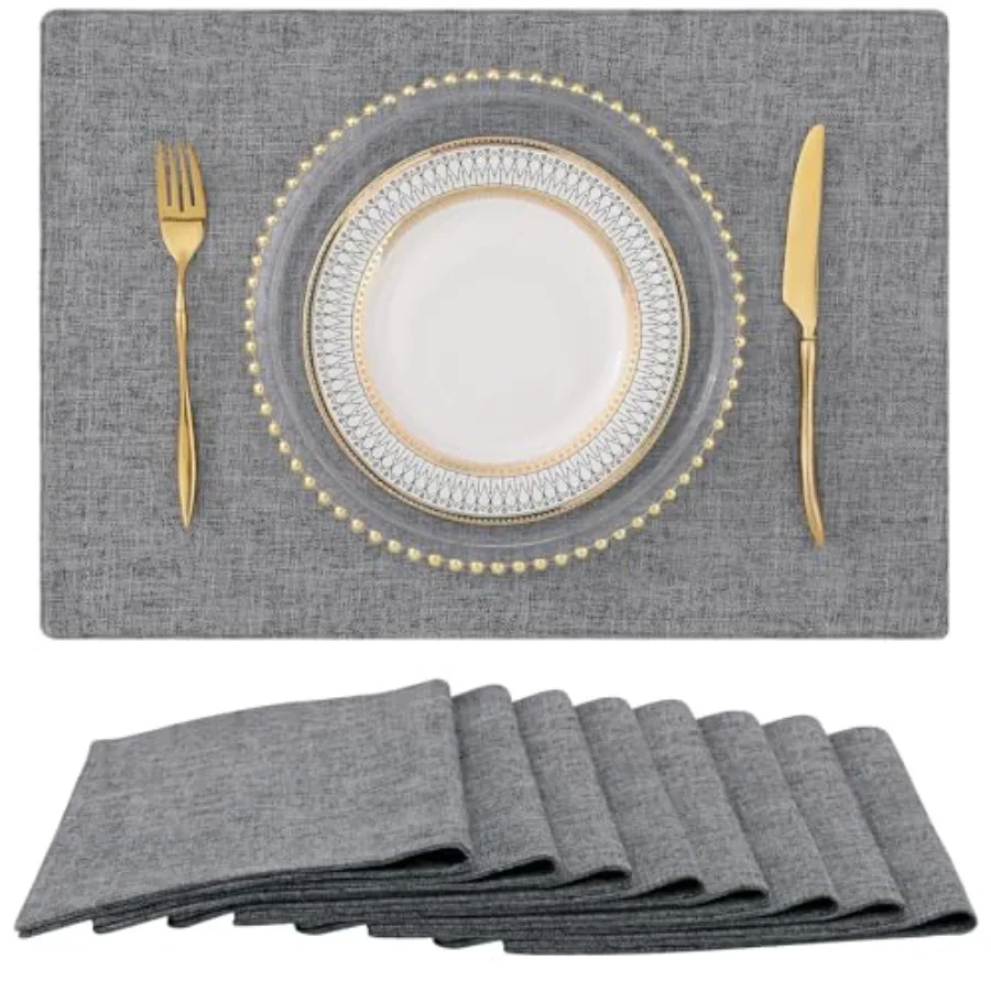 

Набор хлопковых салфеток для стола (8 шт.), моющиеся, в стиле фермерского дома, для использования в помещении и на улице, легко чистятся, 13 x 19 дюймов