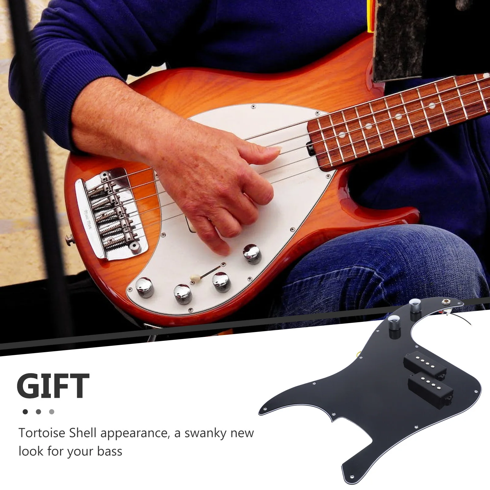 

Pb Bass 3 Ply Prewired Loaded Pickguard Pickup Shell Sss Finish Scratch Resistant For Guitar Bass