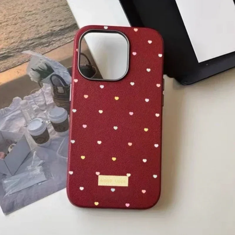 Cartoon Love Heart DIY 3D Doll Case Compatible for IPhone 13 14 16 12 11 15 Pro Max XR X 16 15 Plus XS Max Leather Texture Case