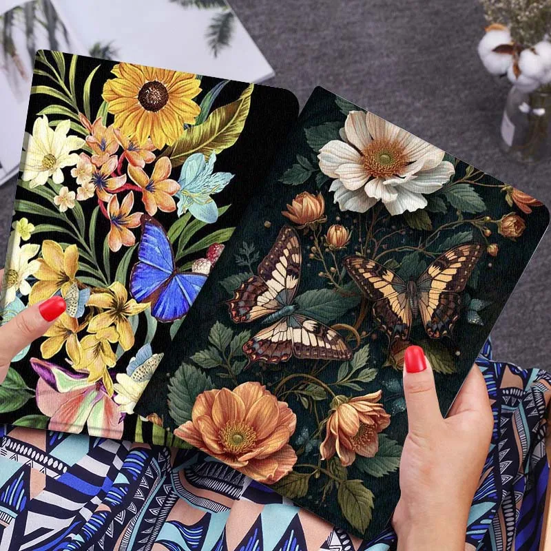 

Butterfly Flower Dark Art Tablet Case For Huawei Honor MatePad MediaPad Air 5 6 7 11 V6 V7 V8 V9 X9 X8 T10 T10s C5e T5 Gift